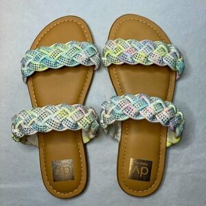 DV Dolce Vita Cristal girls Flip-Flop tie dye Easter dress shoes sparkle slip on